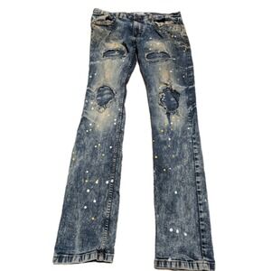FWRD Jeans Denim Men's Size 34X34 Distress Paint Splatter Streetwear
